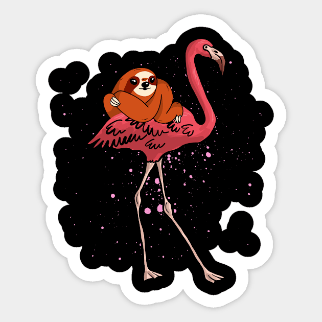 Sloth Flamingo Sticker by shirtsyoulike